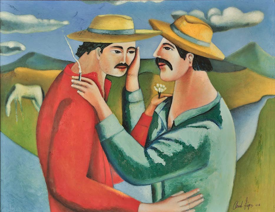 Somos Novios Bailando Por El Rio - We Are Lovers Dancing By The River - oil on canvas - 24" x 30"
